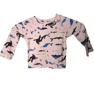 Hanna Andersson Swim Rash Guard with Sea Creature Print Size 18-24 Months (80cm)